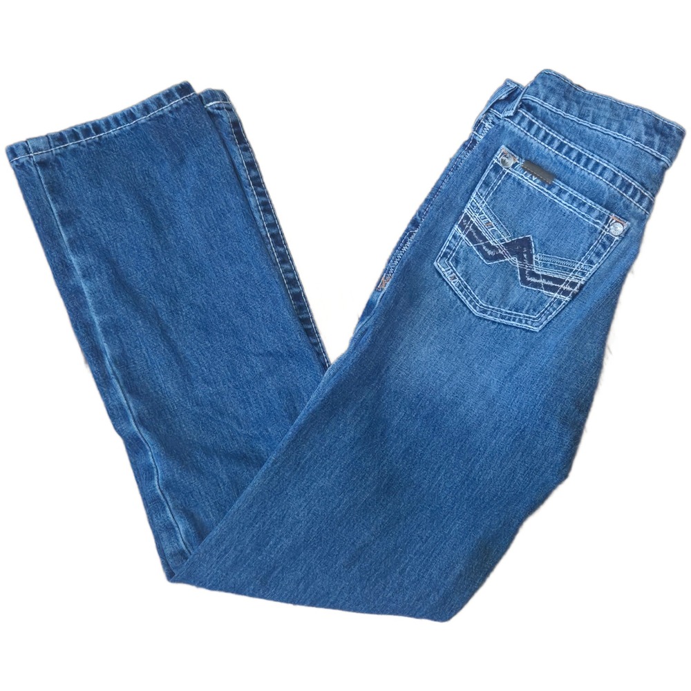Ariat B5 Slim Straight Leg Jeans Girls Size 16 Medium Wash Embroidered Denim